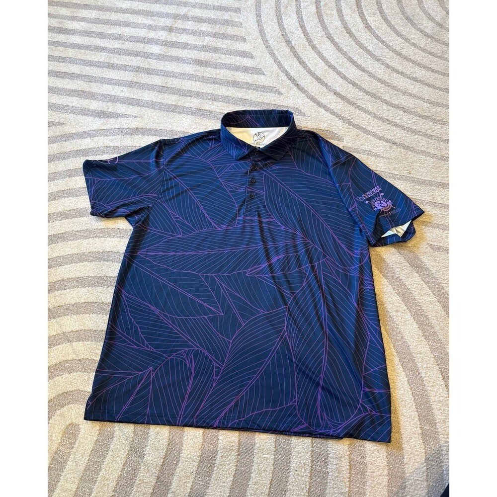 FIVE BIRDIES PALM LEAVES GOLF POLO TEE SHIRT